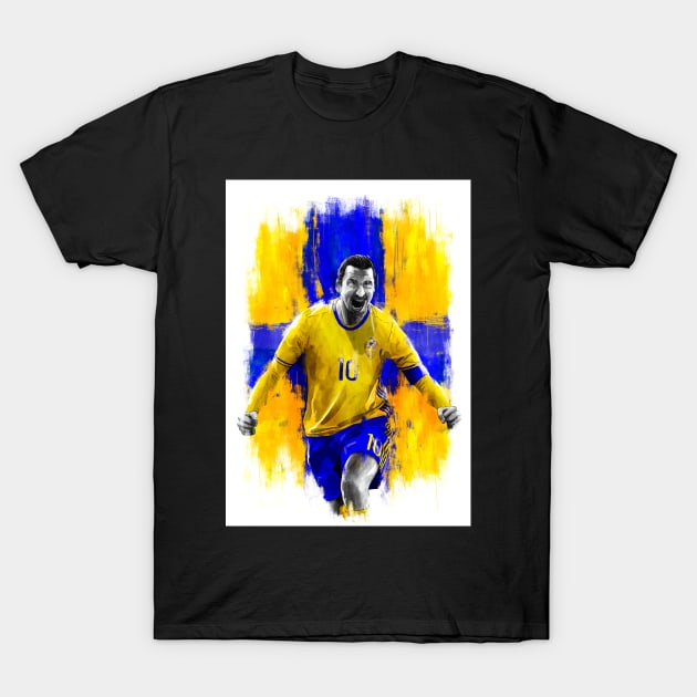 Zlatan Ibrahimović - Sweden Football Artwork T-Shirt by barrymasterson